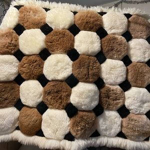 Vintage Genuine Alpaca Fur Rug/Wall Hanging From Peru